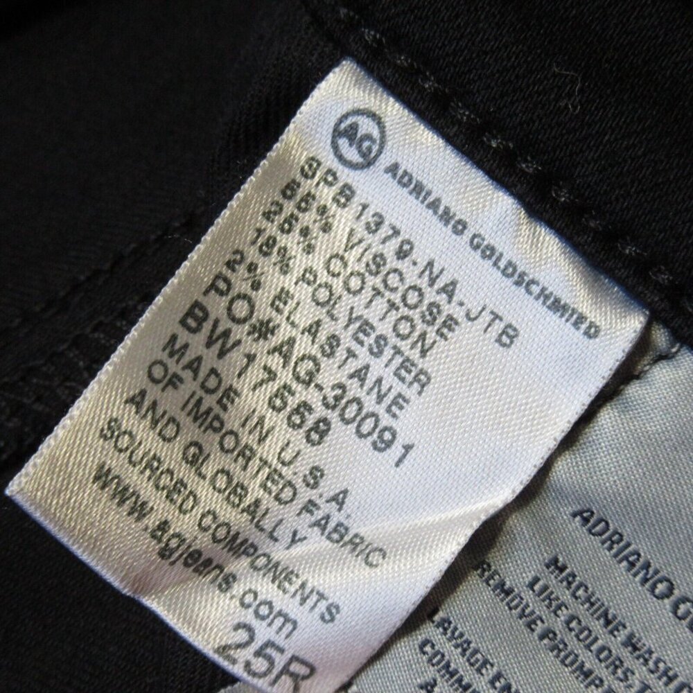 NWT Adriano Goldschmied AG Farrah Skinny in Jet Black Stretch Jeans 25 - Picture 4 of 6